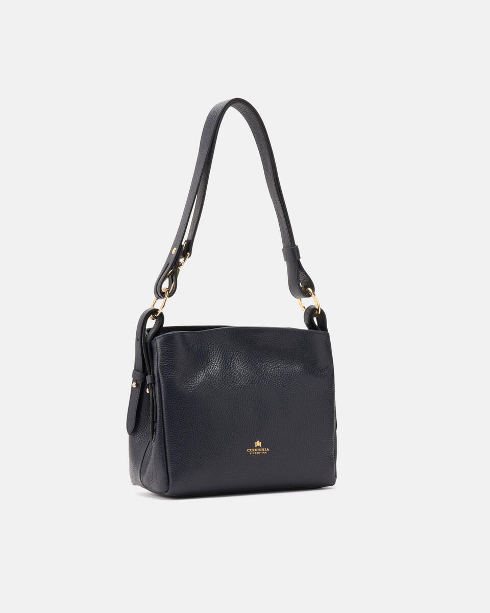 Velvet borsa a spalla piccola con tracolla estensibile Navy  - Borse A Spalla - Borse Donna - Borse - Cuoieria Fiorentina