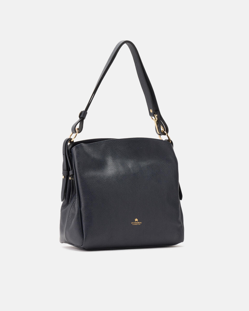 Velvet borsa a spalla grande con tracolla estensibile Navy  - Borse A Spalla - Borse Donna - Borse - Cuoieria Fiorentina