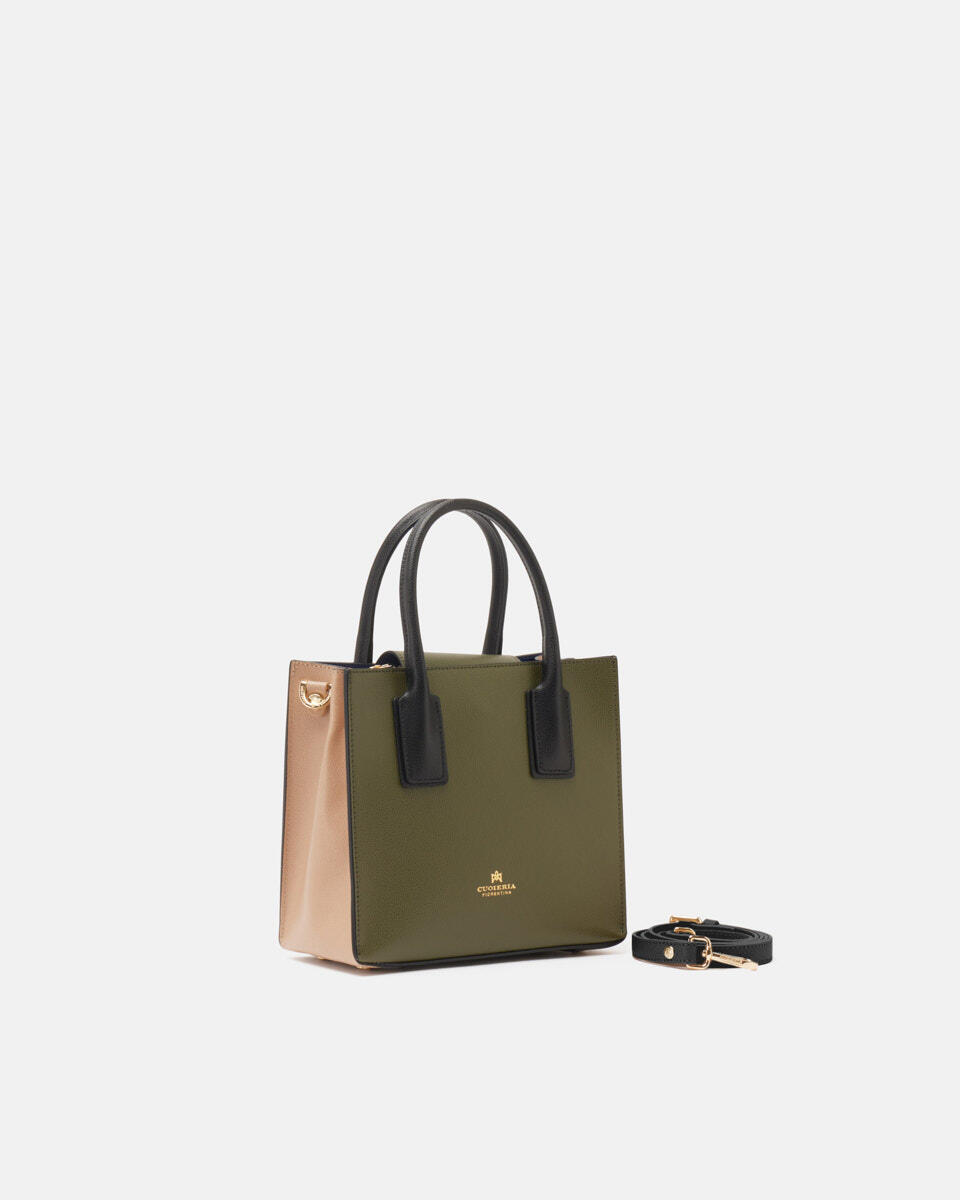 Alice small tote bag squadrata Militare  - Tote Bag - Borse Donna - Borse - Cuoieria Fiorentina