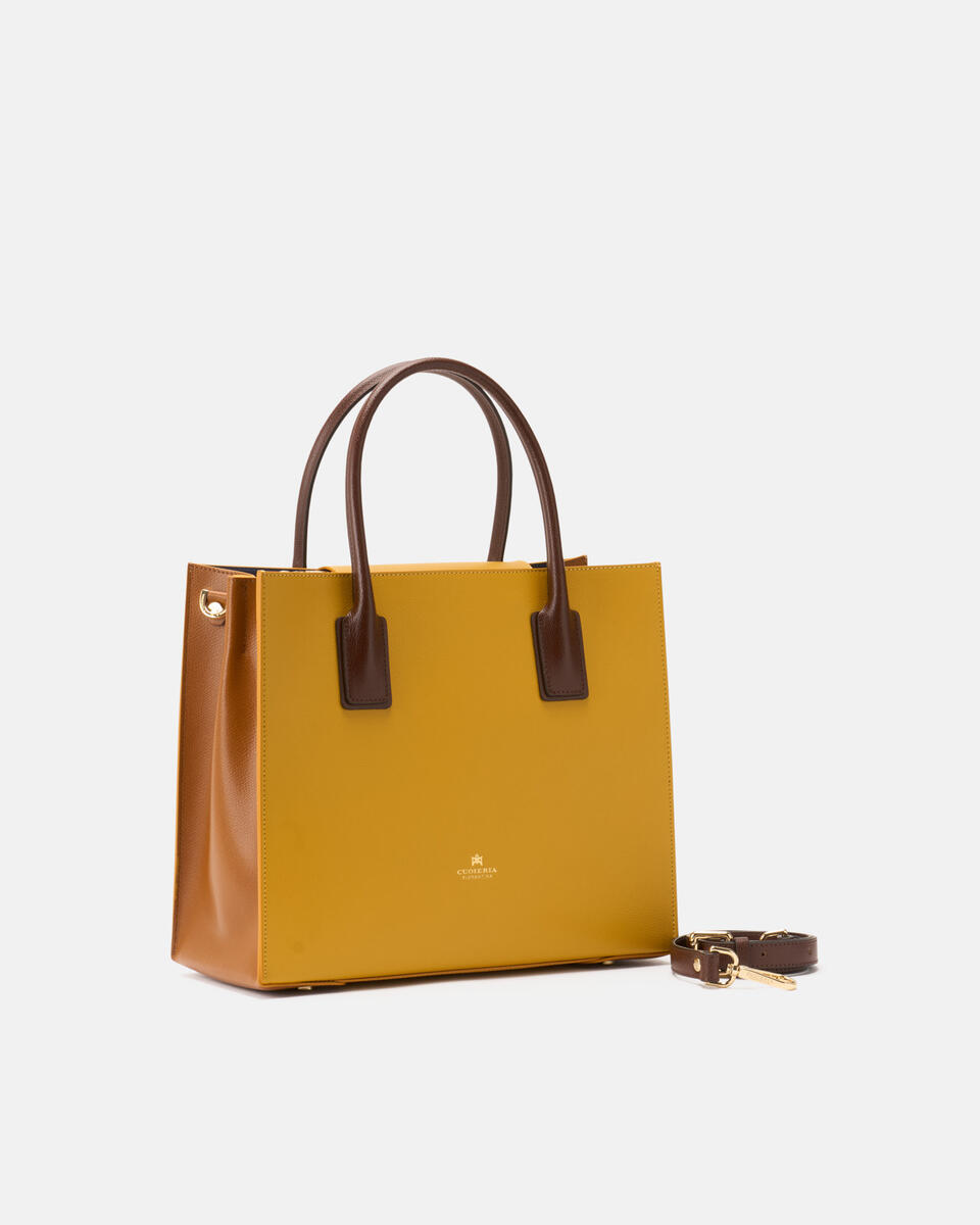 Alice medium tote bag squadrata 3 colori Giallo  - Tote Bag - Borse Donna - Borse - Cuoieria Fiorentina