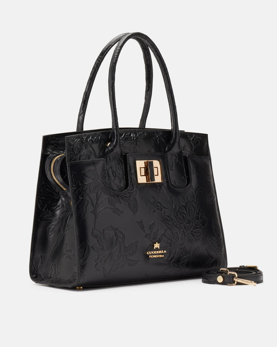 Mimi medium tote bag con dettagli in metallo Nero  - Cuoieria Fiorentina