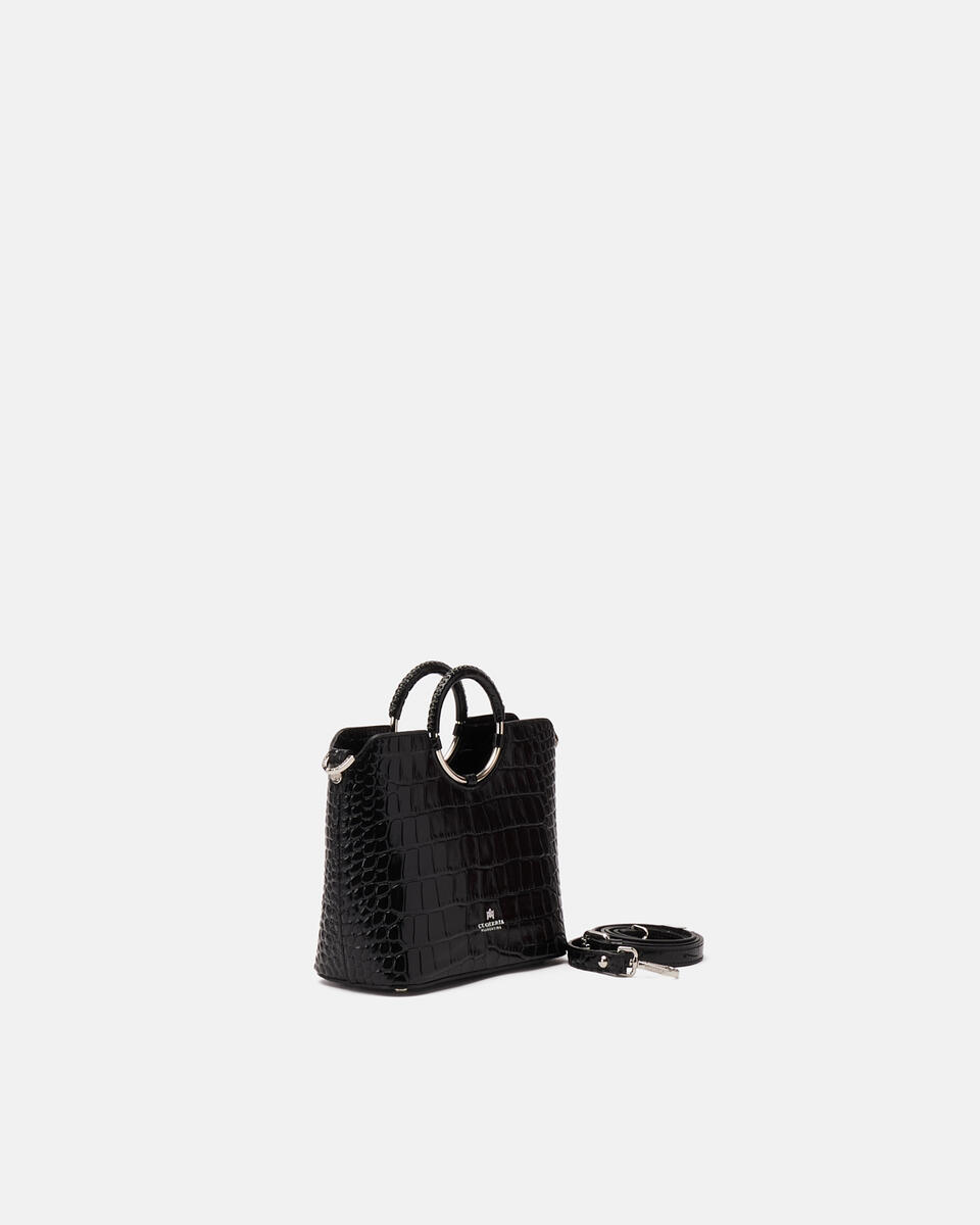 Oblò Mini Xbody in Cocco Nero  - Tote Bag - Borse Donna - Borse - Cuoieria Fiorentina