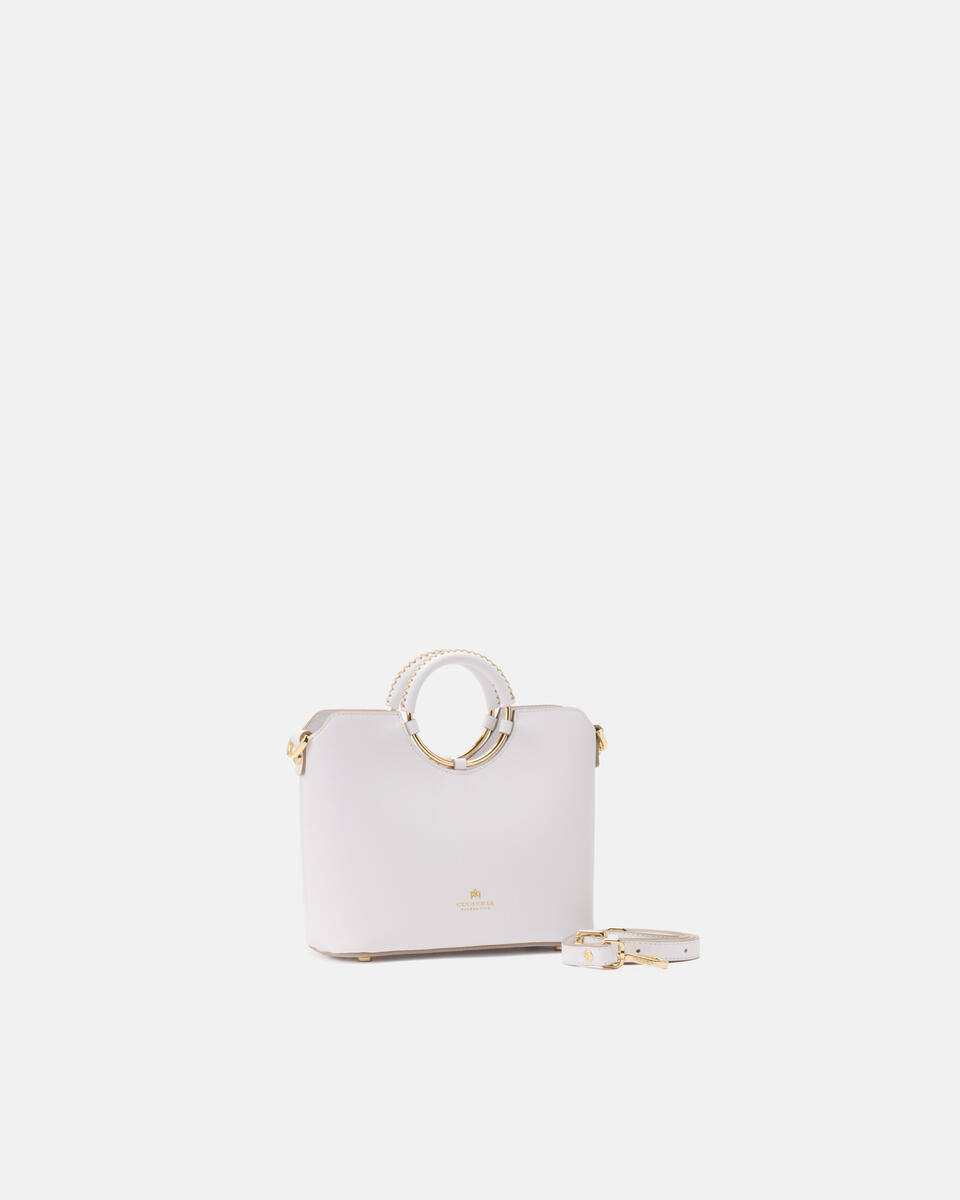 Oblò Mini Xbody in vitello palmellato Bianco  - Tote Bag - Borse Donna - Borse - Cuoieria Fiorentina