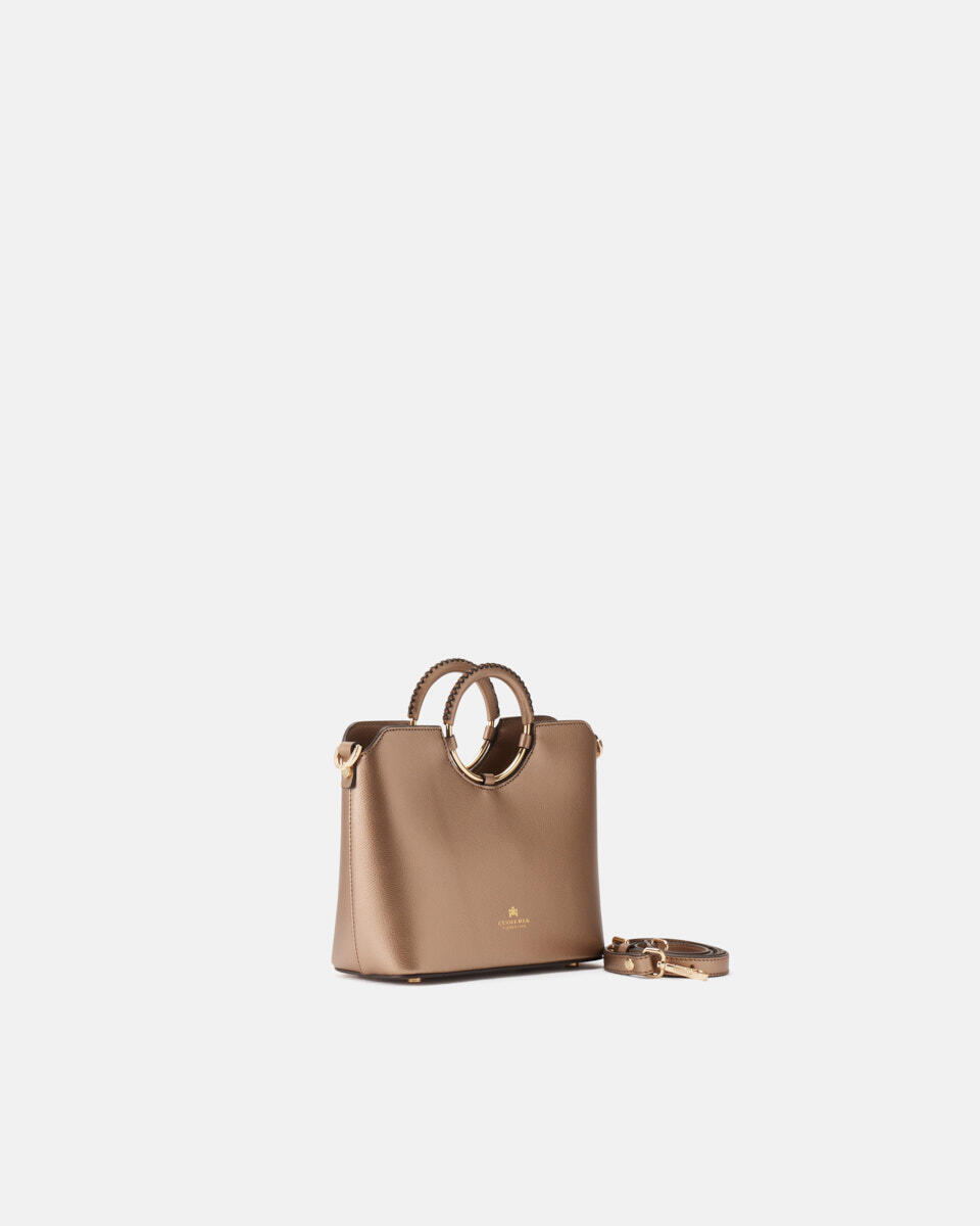 Oblò Mini Xbody in vitello palmellato Bronzo  - Tote Bag - Borse Donna - Borse - Cuoieria Fiorentina