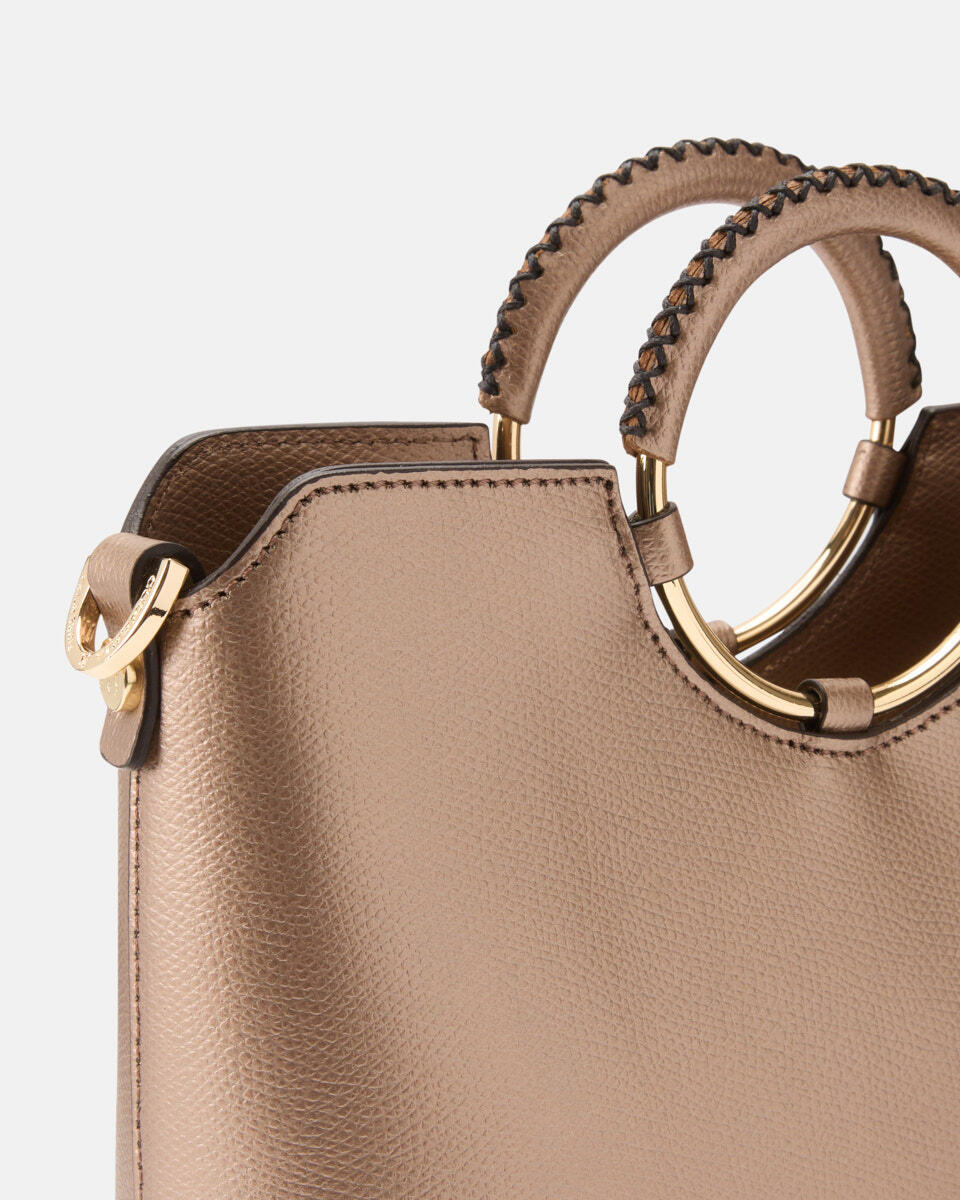 Oblò Mini Xbody in vitello palmellato Bronzo  - Tote Bag - Borse Donna - Borse - Cuoieria Fiorentina