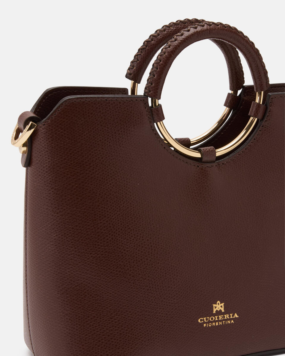 Oblò Mini Xbody in vitello palmellato Cioccolato  - Tote Bag - Borse Donna - Borse - Cuoieria Fiorentina