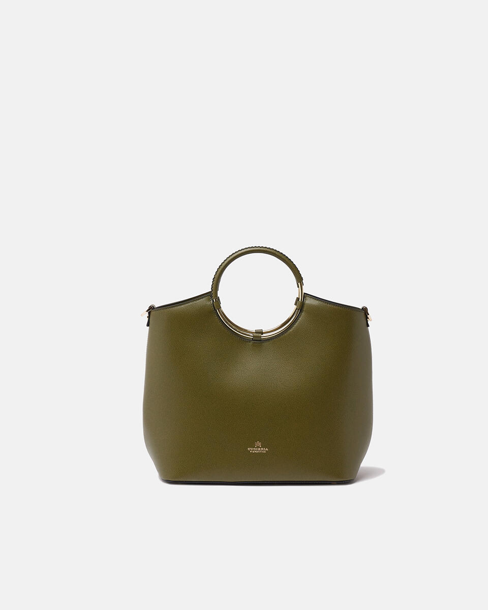 Oblò Tote bag in vitello palmellato Militare  - Tote Bag - Borse Donna - Borse - Cuoieria Fiorentina