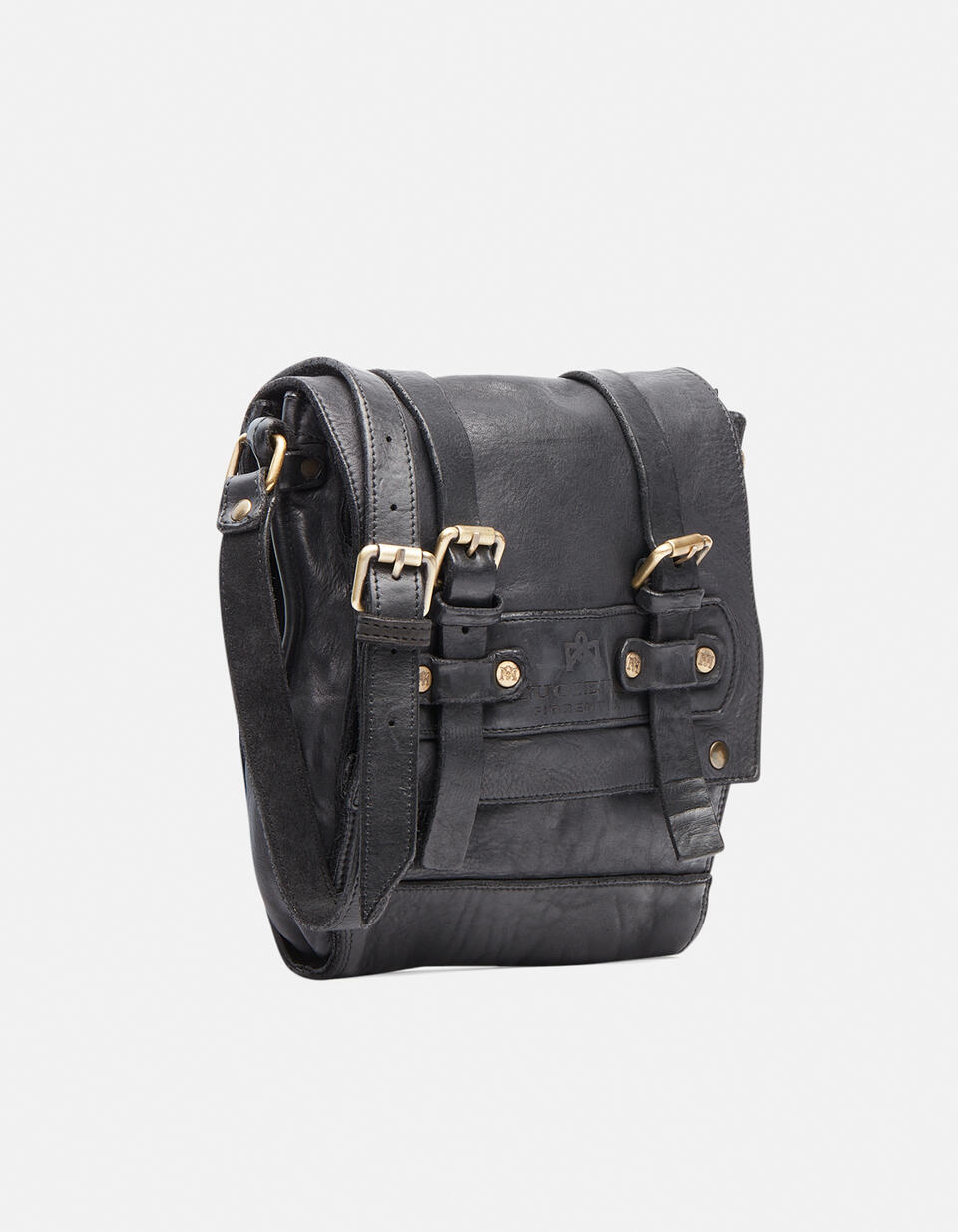 Small Messenger Black  - Crossbody Bags - Men's Bags - Bags - Cuoieria Fiorentina