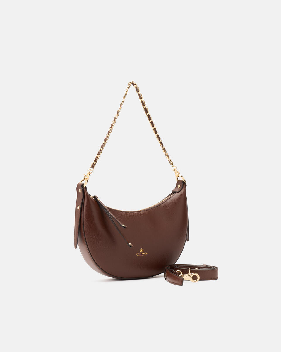 HOBO BAG Chocolate  - Shoulder Bags - Women's Bags - Bags - Cuoieria Fiorentina