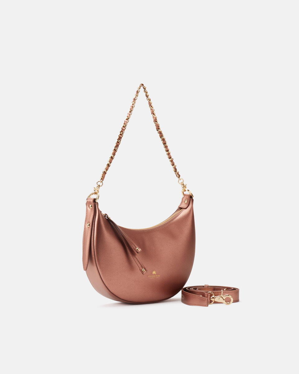 Eva small hobo Rose gold  - Borse A Spalla - Borse Donna - Borse - Cuoieria Fiorentina