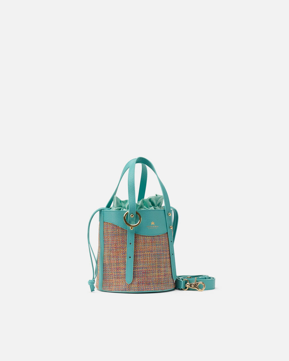 Amber Small bucket pelle e tessuto Tonic  - Tote Bag - Borse Donna - Borse - Cuoieria Fiorentina