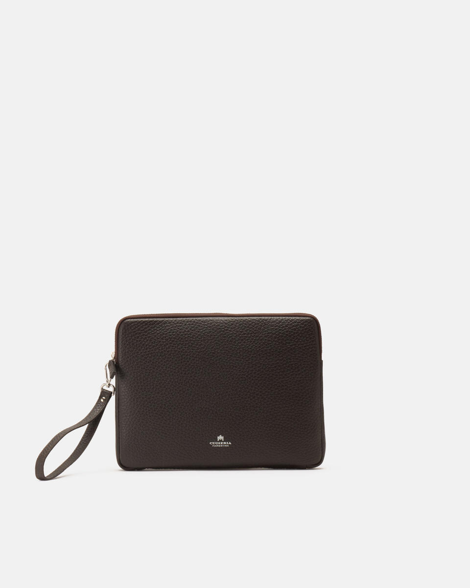 POCHETTE Dark brown  - Clutch Bags - Men's Bags - Bags - Cuoieria Fiorentina