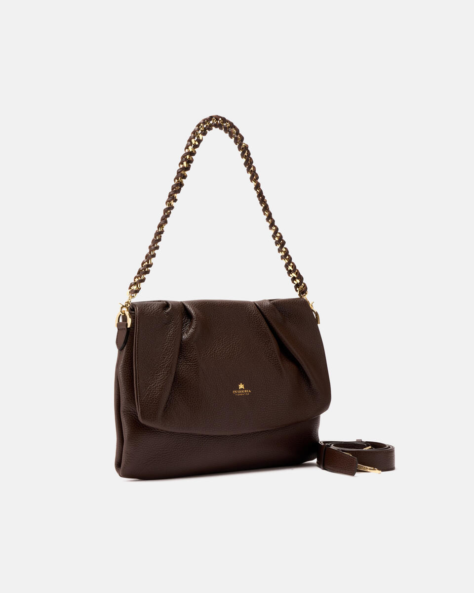 Charlotte dollaro medium messenger Cioccolato  - Borse A Spalla - Borse Donna - Borse - Cuoieria Fiorentina