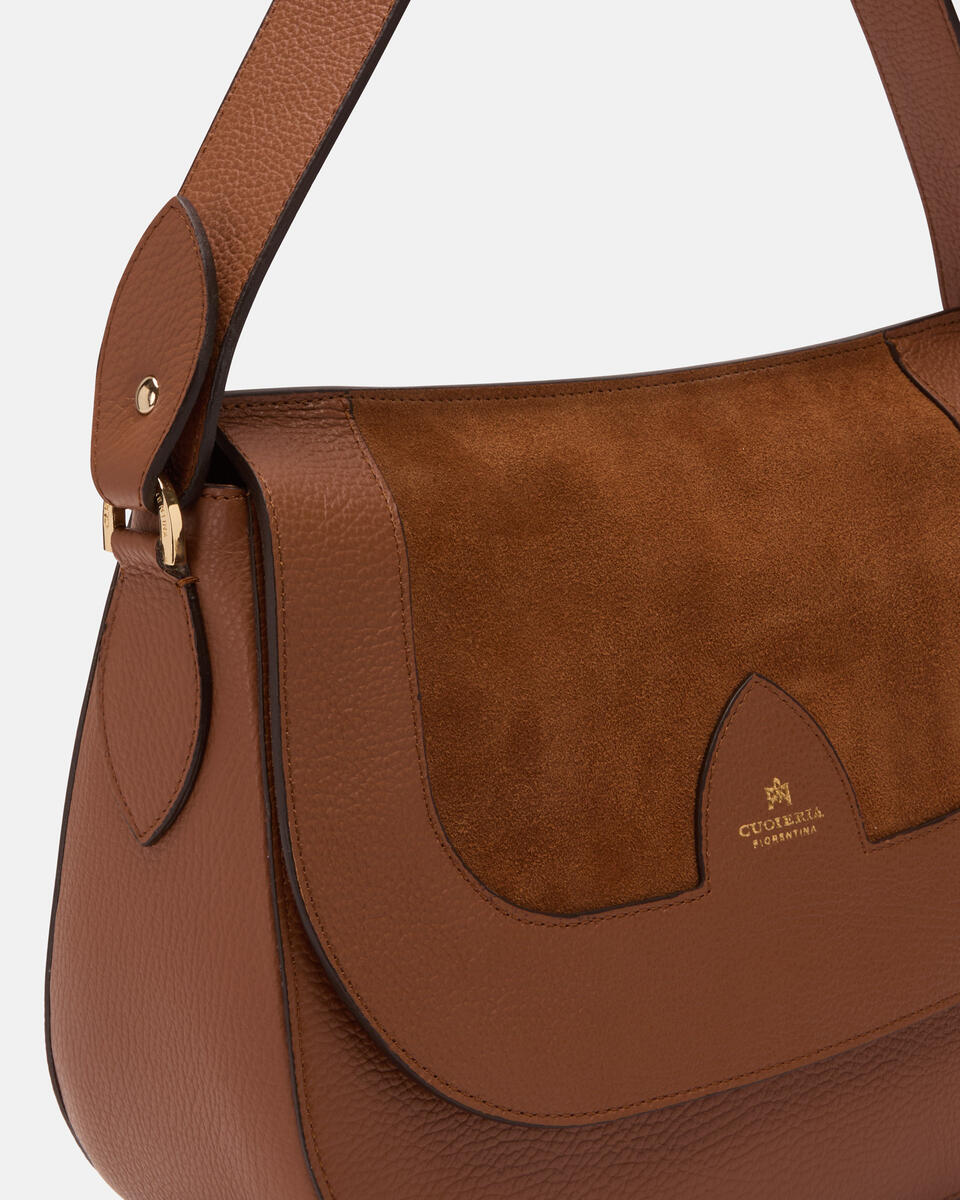 MESSENGER Caramel  - Shoulder Bags - Women's Bags - Bags - Cuoieria Fiorentina