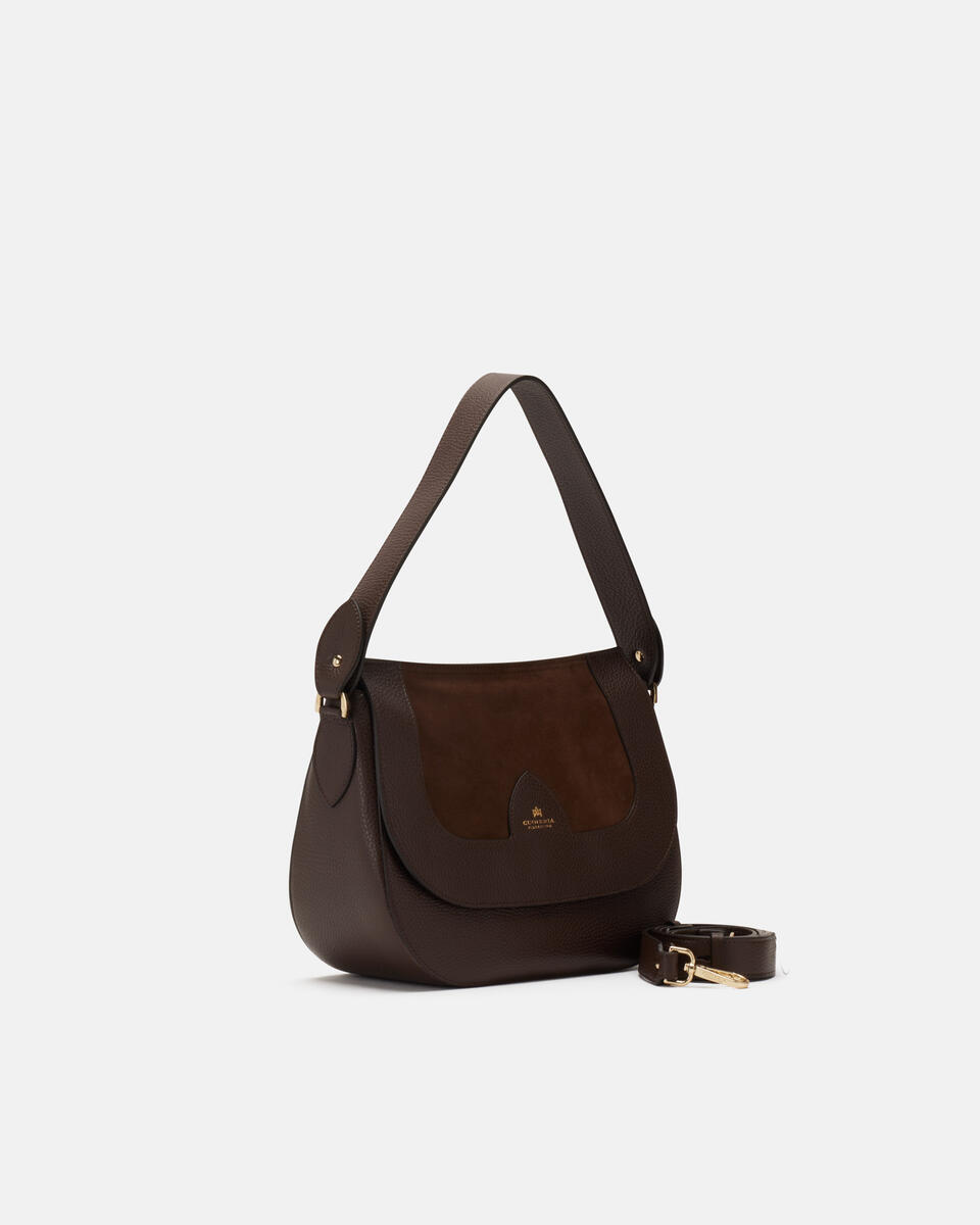 MESSENGER Chocolate  - Shoulder Bags - Women's Bags - Bags - Cuoieria Fiorentina