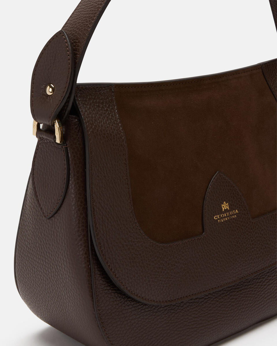 MESSENGER Chocolate  - Shoulder Bags - Women's Bags - Bags - Cuoieria Fiorentina