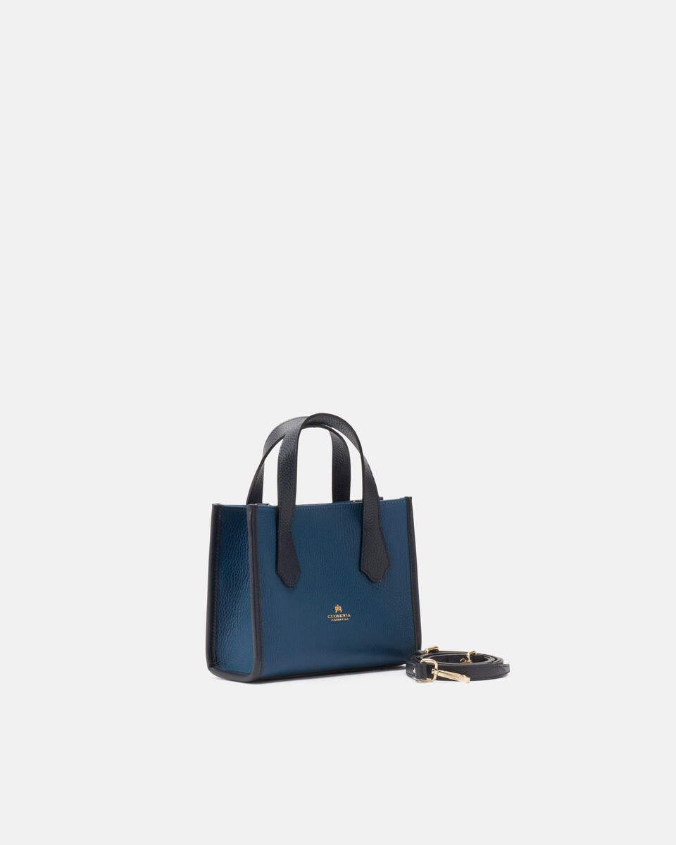 MINI TOTE BAG Tealblue navy  - Tote Bag - Women's Bags - Bags - Cuoieria Fiorentina