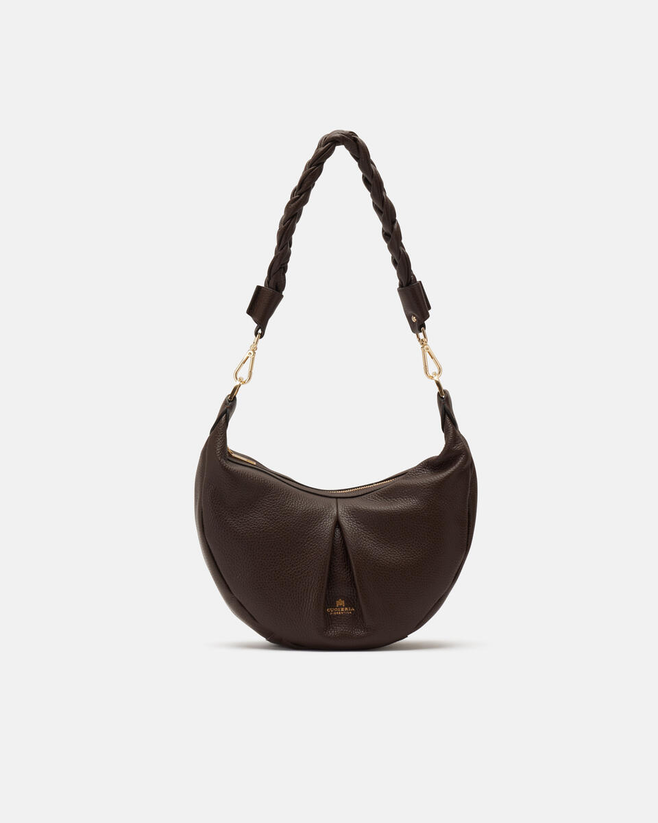 SMALL HOBO BAG Chocolate  - Shoulder Bags - Women's Bags - Bags - Cuoieria Fiorentina