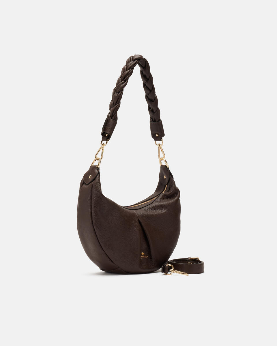 SMALL HOBO BAG Chocolate  - Shoulder Bags - Women's Bags - Bags - Cuoieria Fiorentina