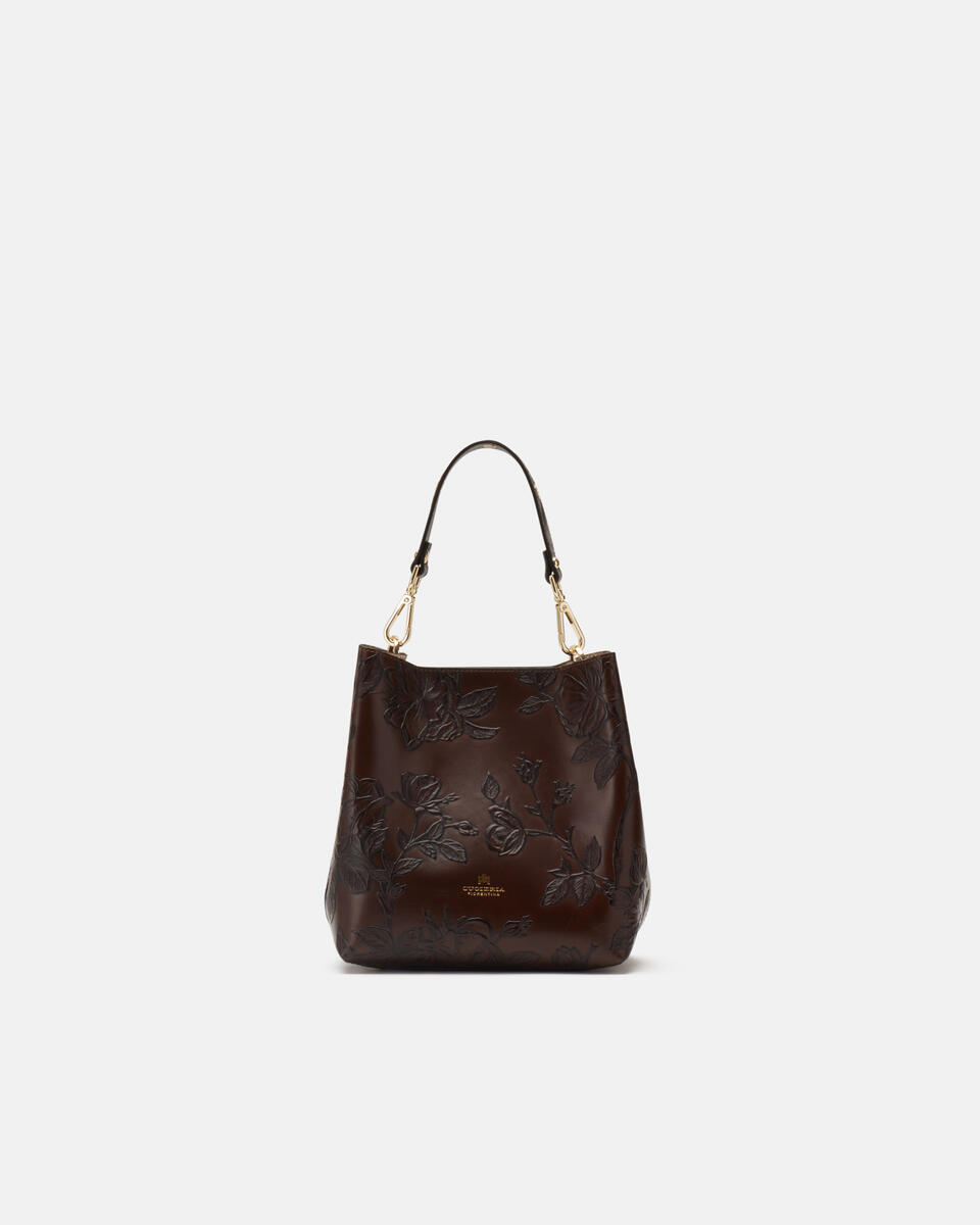 SMALL BUCKET BAG Mahogany  - Bucket Bags - Women's Bags - Bags - Cuoieria Fiorentina