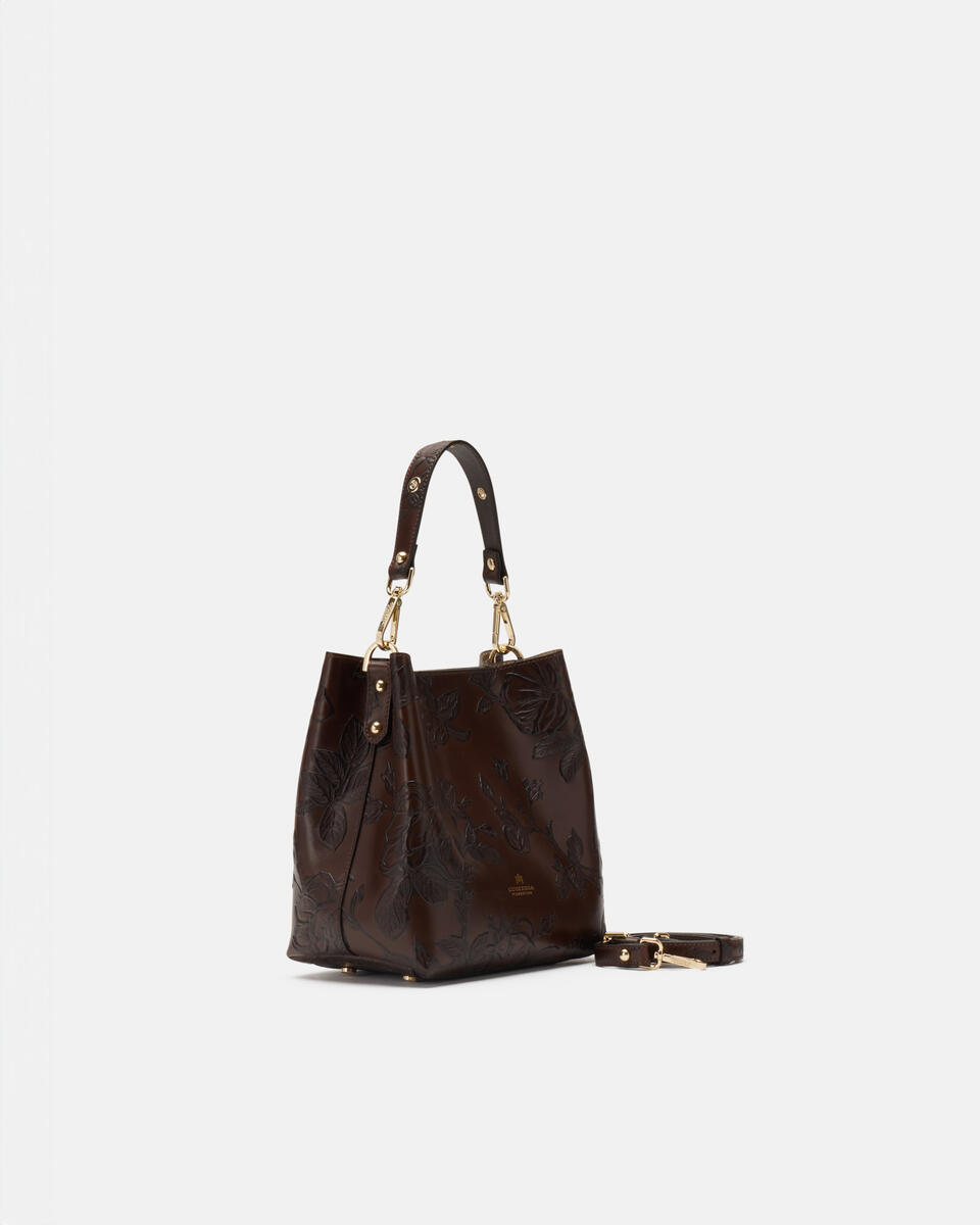 SMALL BUCKET BAG Mahogany  - Bucket Bags - Women's Bags - Bags - Cuoieria Fiorentina