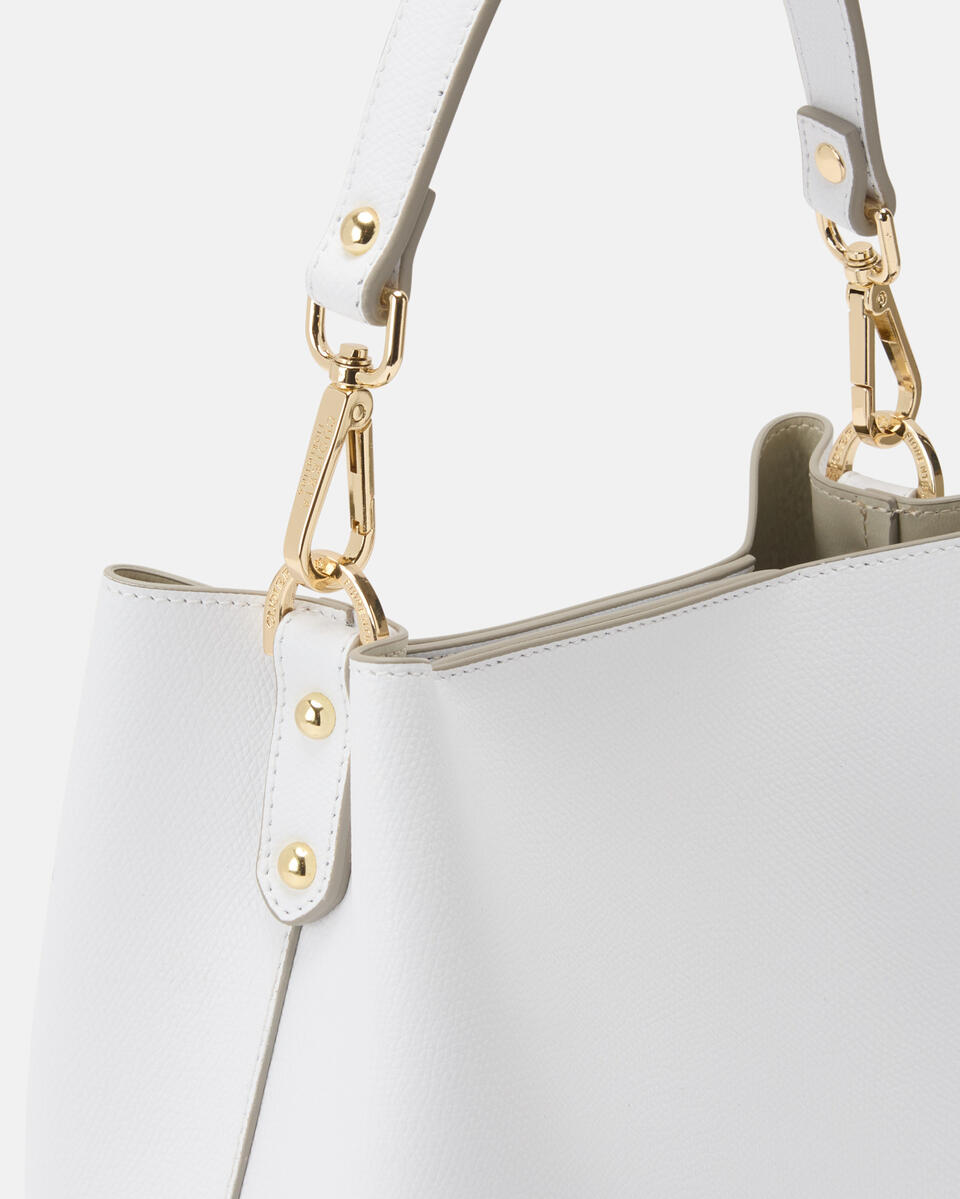 SMALL BUCKET BAG White  - Bucket Bags - Women's Bags - Bags - Cuoieria Fiorentina