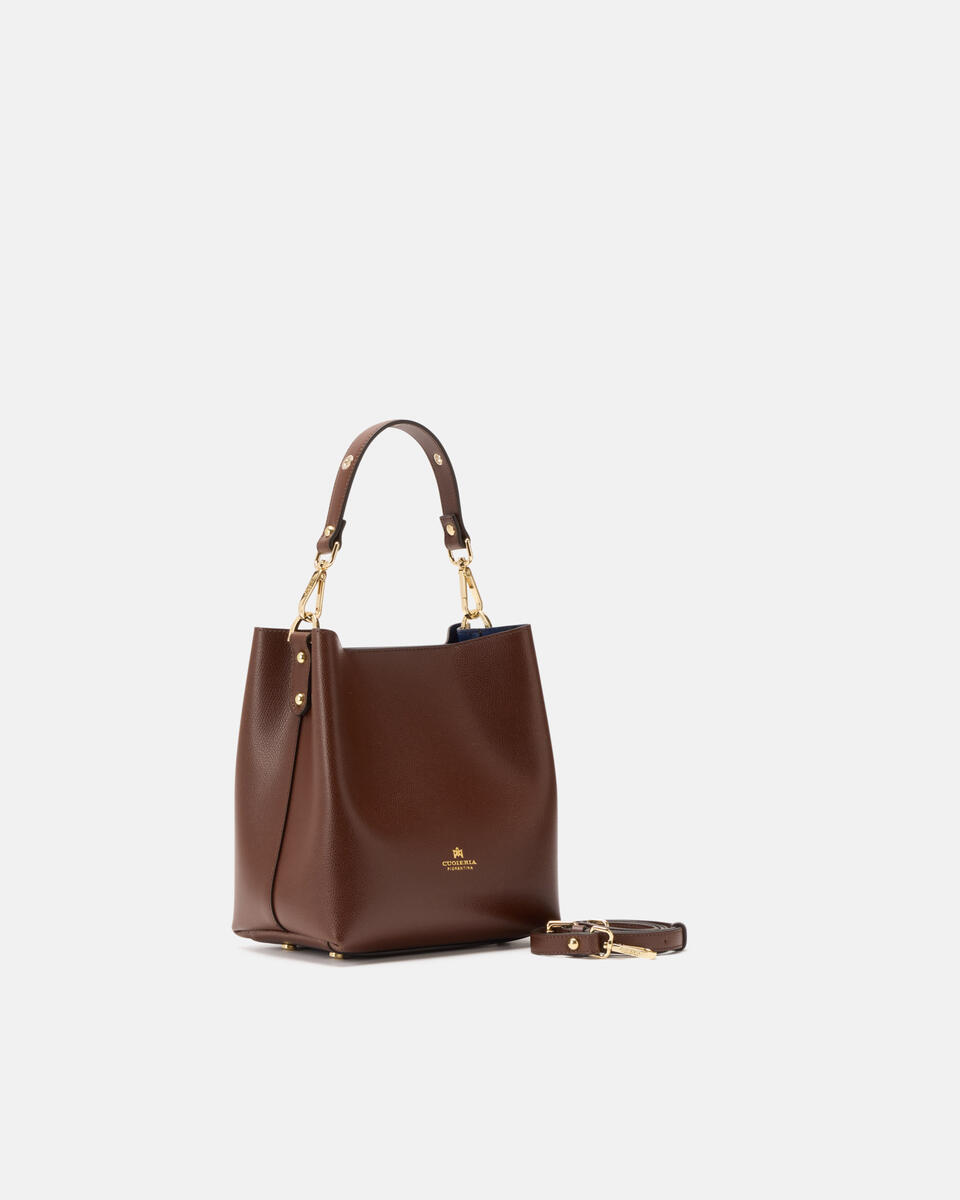 SMALL BUCKET BAG Chocolate  - Bucket Bags - Women's Bags - Bags - Cuoieria Fiorentina