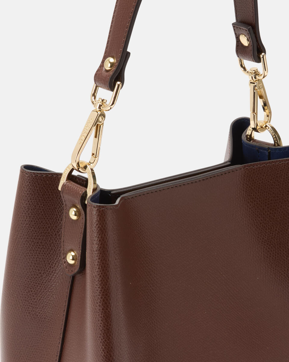 SMALL BUCKET BAG Chocolate  - Bucket Bags - Women's Bags - Bags - Cuoieria Fiorentina