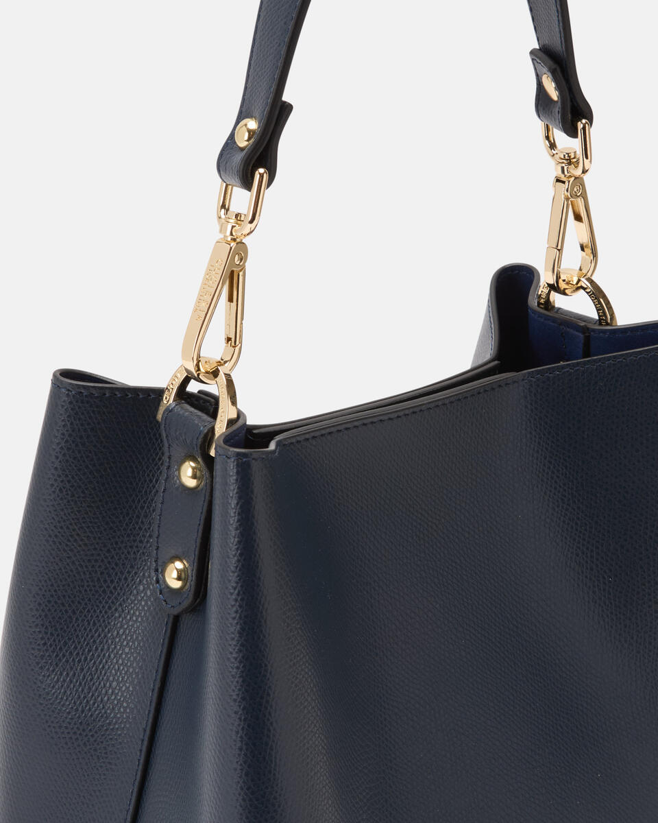 SMALL BUCKET BAG Navy  - Cuoieria Fiorentina