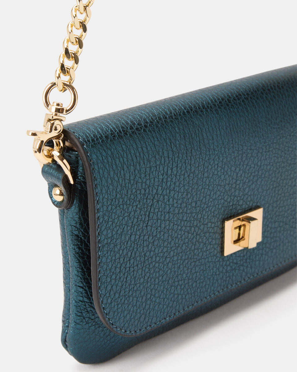 CLUTCH BAG Teal  - Mini Bags - Women's Bags - Bags - Cuoieria Fiorentina