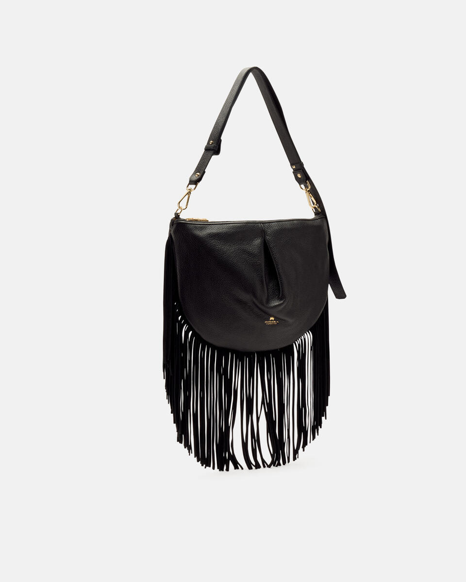 Emma Folk Maxi Pouch Nero  - Borse A Spalla - Borse Donna - Borse - Cuoieria Fiorentina