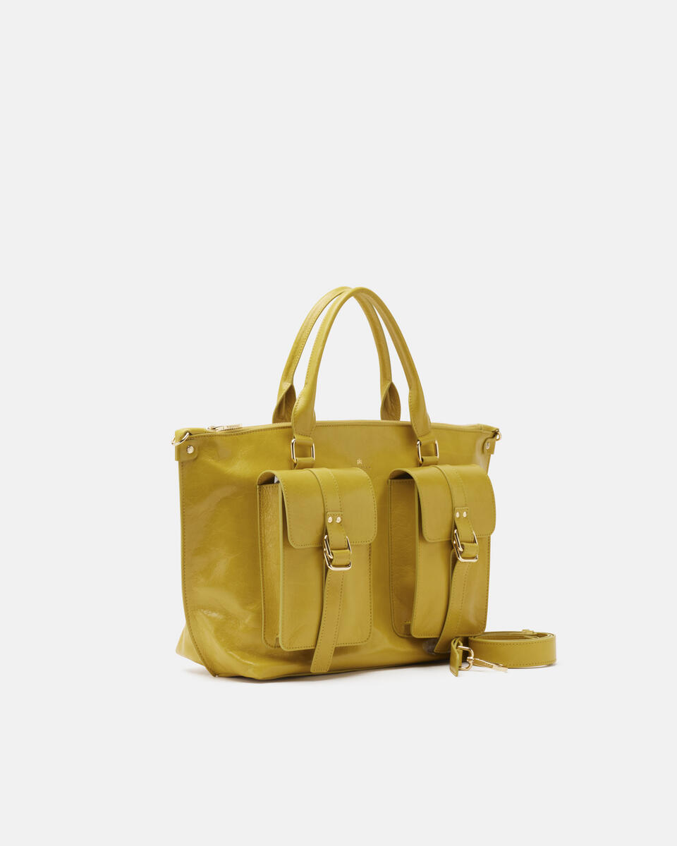 Blow pocket Large Tote bag Acid green  - Tote Bag - Borse Donna - Borse - Cuoieria Fiorentina