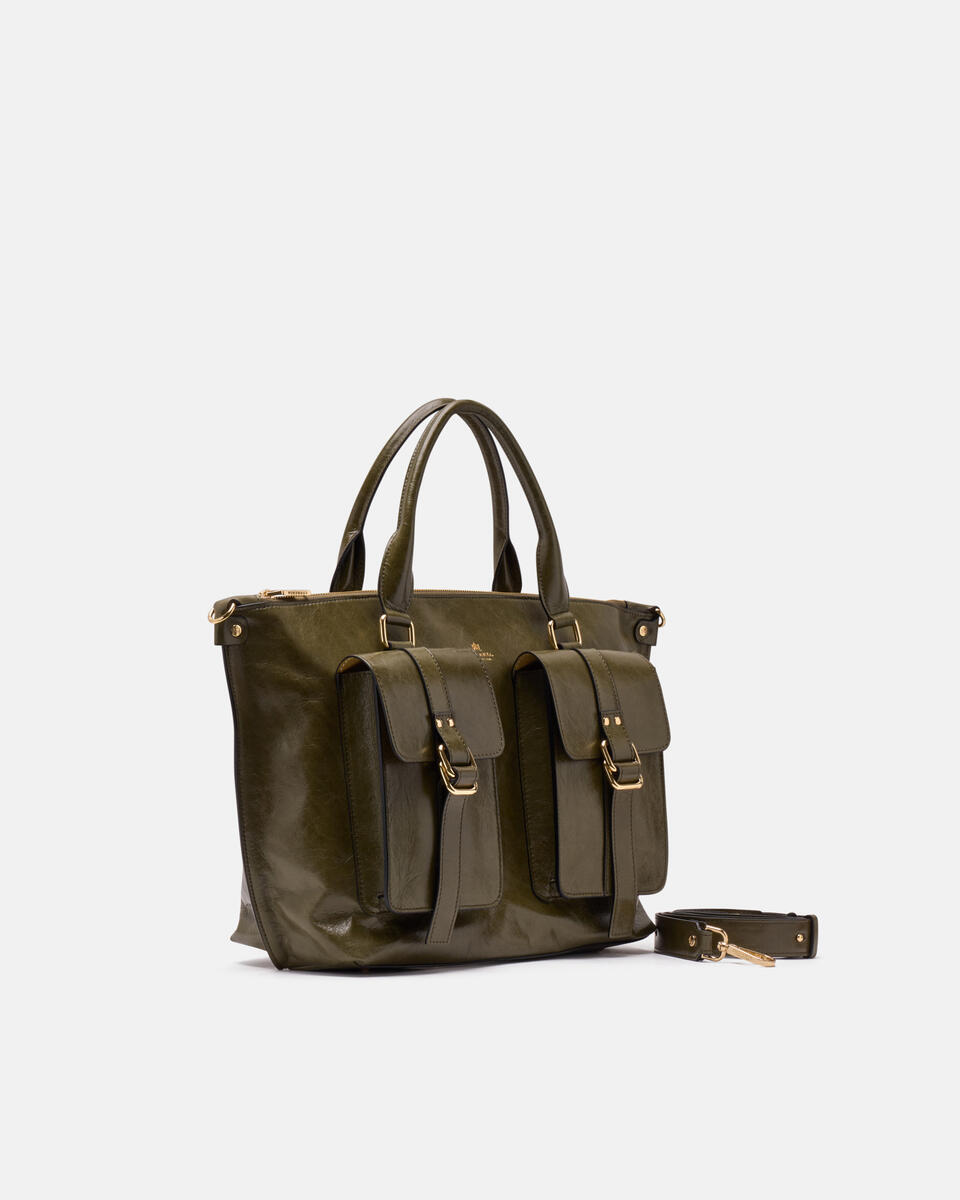 Blow pocket Large Tote bag Militare  - Cuoieria Fiorentina