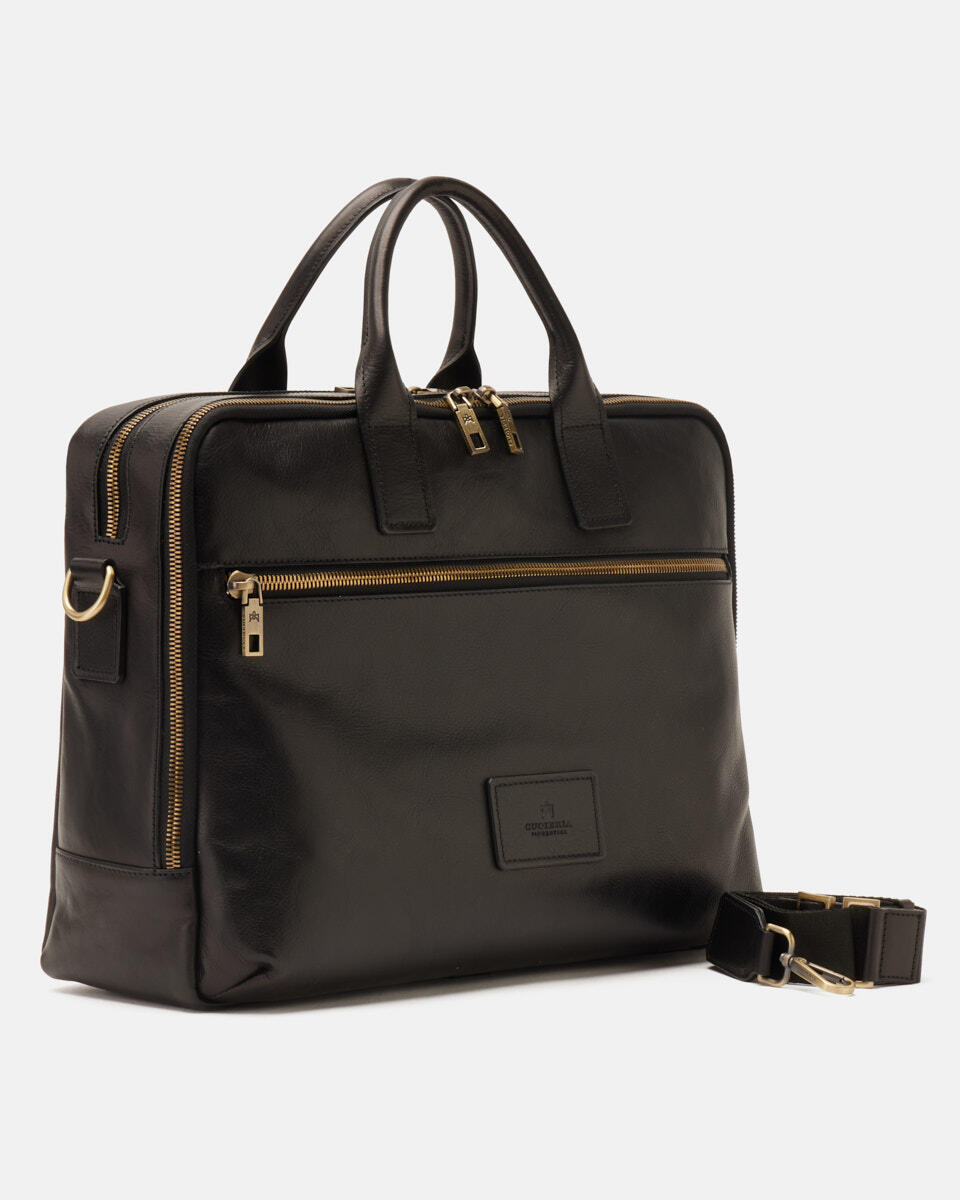 Large business briefcase Black  - Business Bags - Briefcases - Cuoieria Fiorentina