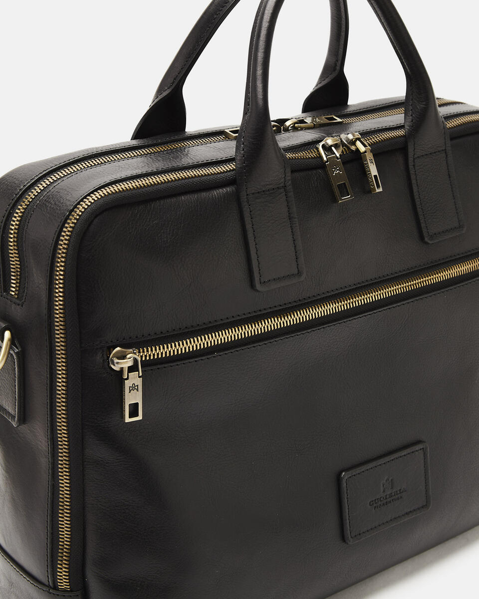 Large business briefcase Black  - Business Bags - Briefcases - Cuoieria Fiorentina