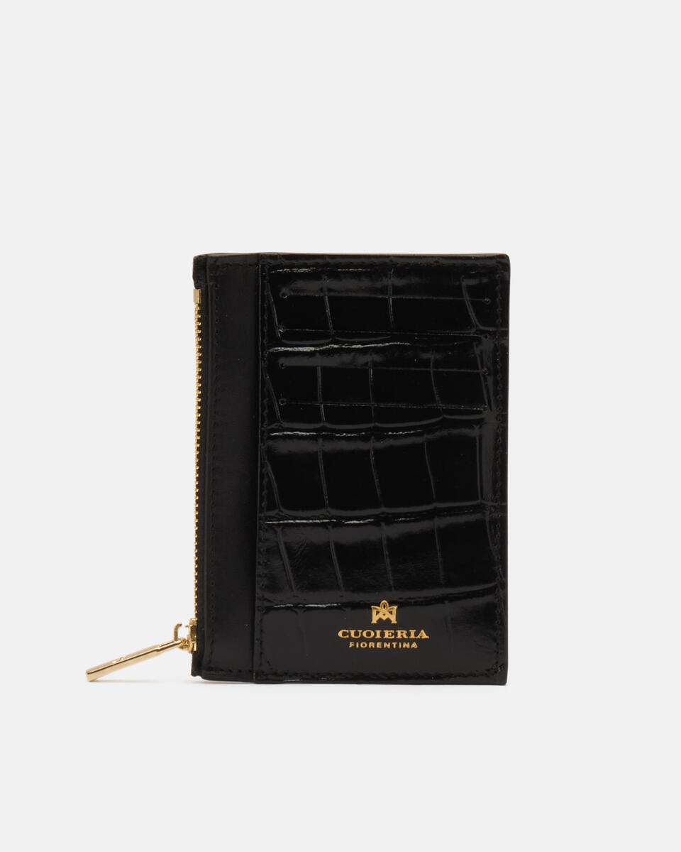 Card holder with zip Black  - Women's Wallets - Wallets - Cuoieria Fiorentina