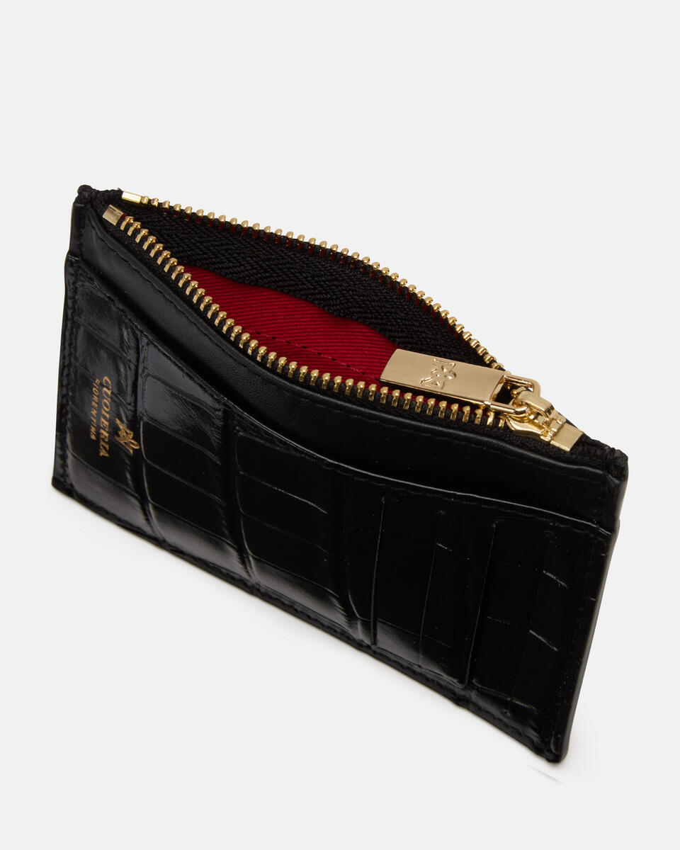 Card holder with zip Black  - Women's Wallets - Wallets - Cuoieria Fiorentina