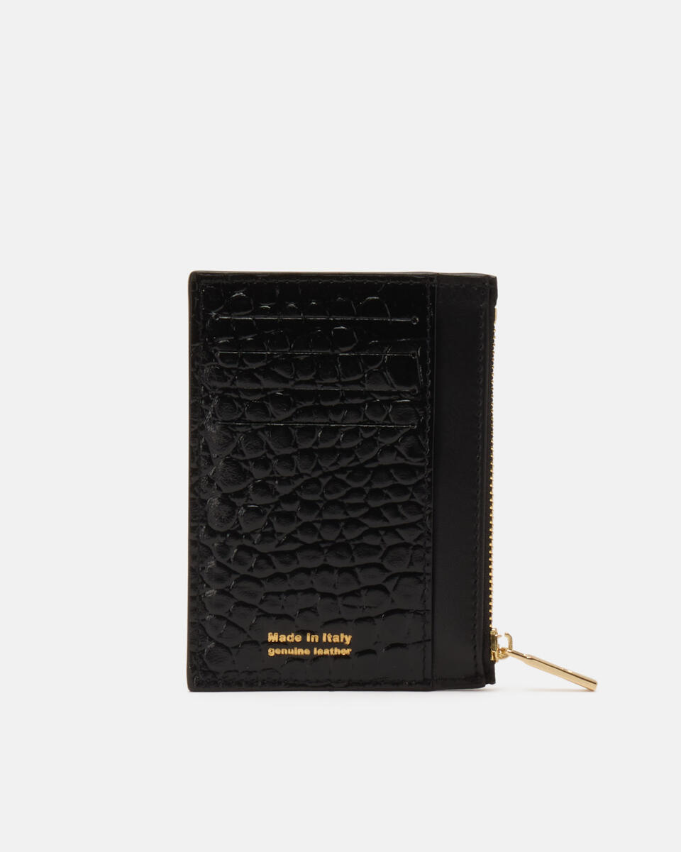 Card holder with zip Black  - Women's Wallets - Wallets - Cuoieria Fiorentina