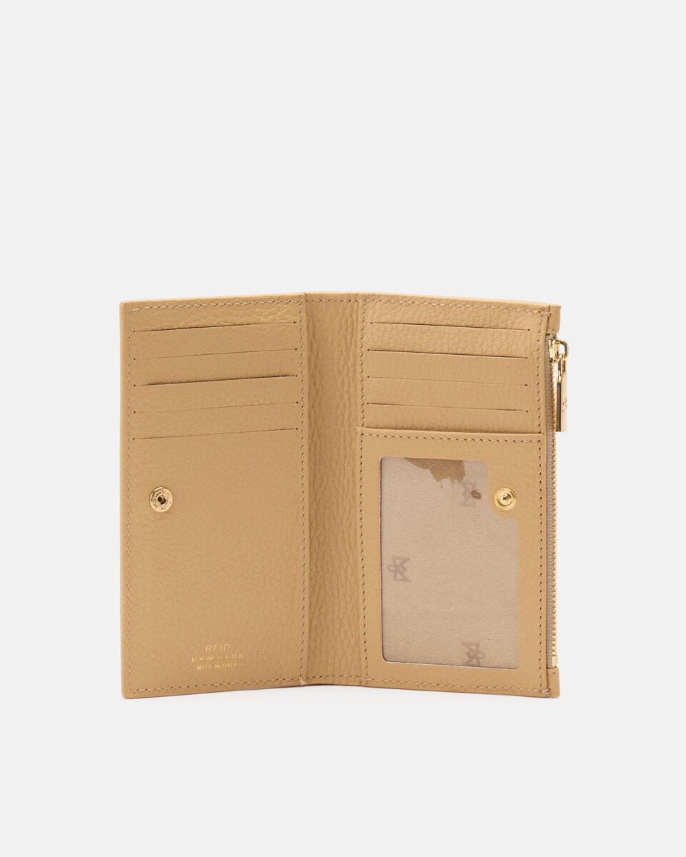 Vertical card holder Champagne  - Women's Wallets - Wallets - Cuoieria Fiorentina