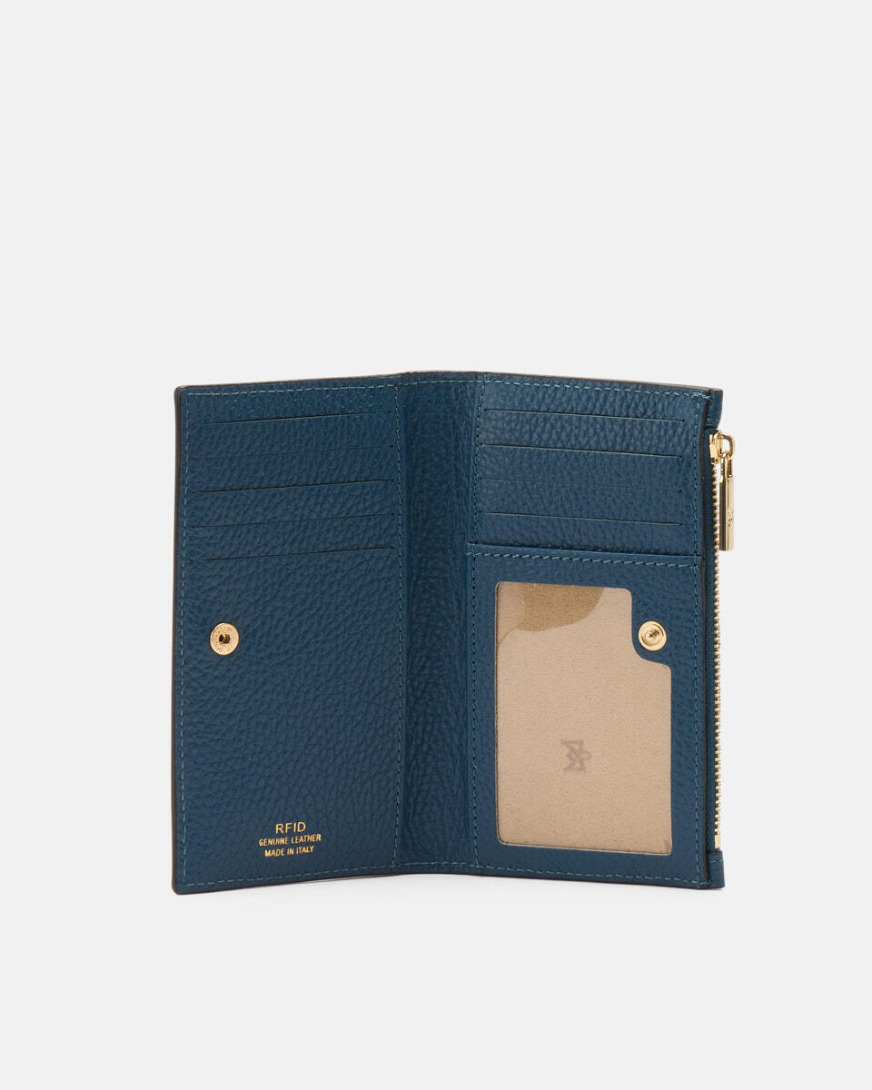 Vertical card holder Teal  - Women's Wallets - Wallets - Cuoieria Fiorentina