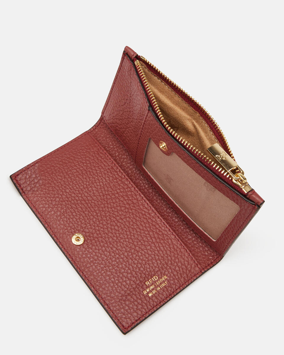 Vertical card holder Rosewood  - Women's Wallets - Wallets - Cuoieria Fiorentina