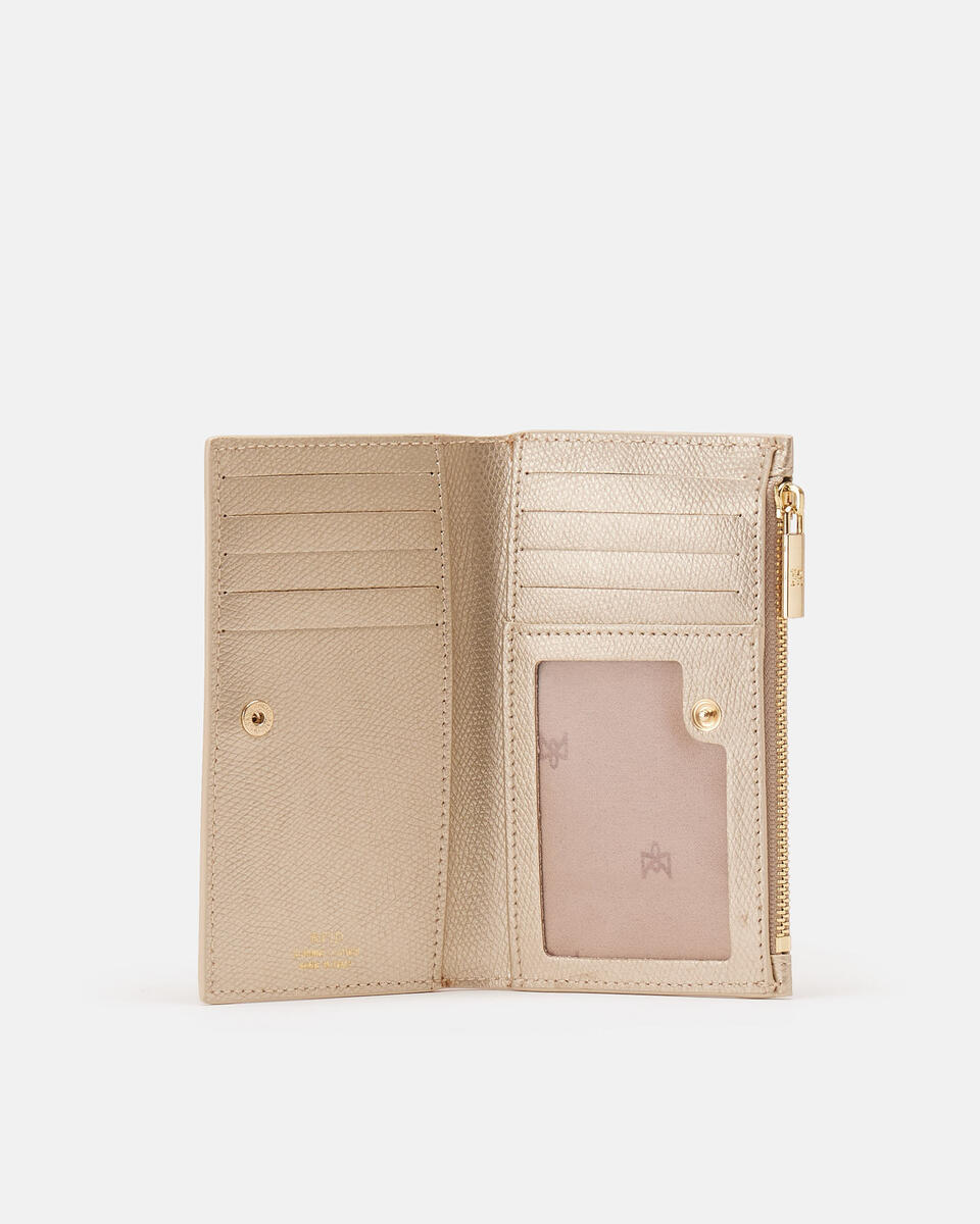 Vertical card holder Gold  - Women's Wallets - Women's Wallets - Wallets - Cuoieria Fiorentina