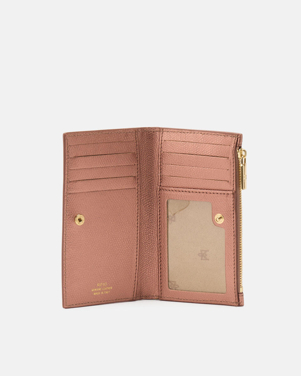 Vertical card holder Rose gold  - Women's Wallets - Wallets - Cuoieria Fiorentina