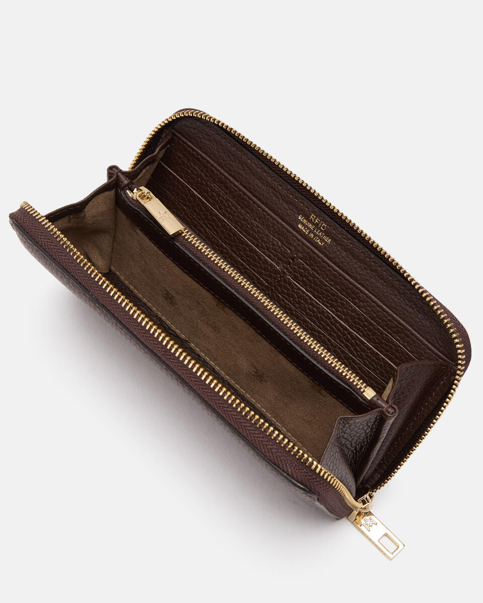 Zip around wallet Chocolate  - Women's Wallets - Wallets - Cuoieria Fiorentina