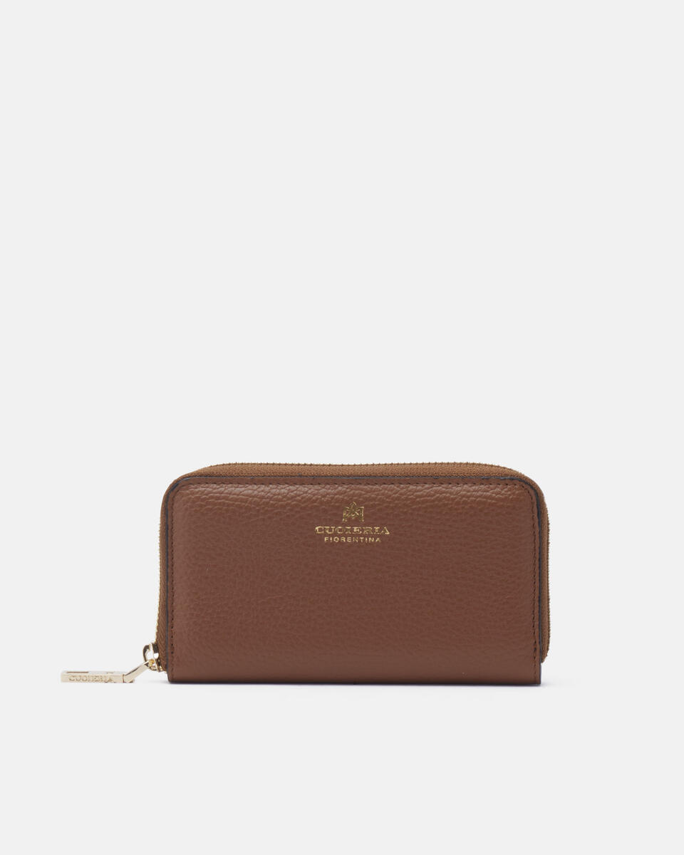 MINI ZIP AROUND WALLET Caramel  - Women's Wallets - Wallets - Cuoieria Fiorentina