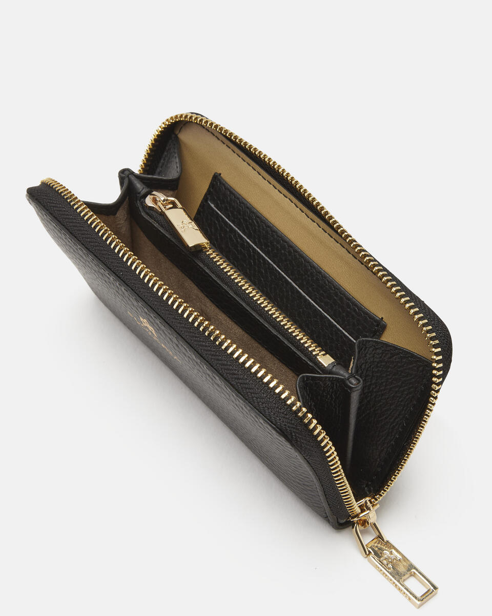 MINI ZIP AROUND WALLET Black  - Women's Wallets - Wallets - Cuoieria Fiorentina