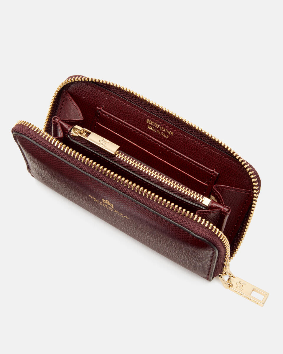 MINI ZIP AROUND WALLET Bordeaux  - Women's Wallets - Wallets - Cuoieria Fiorentina