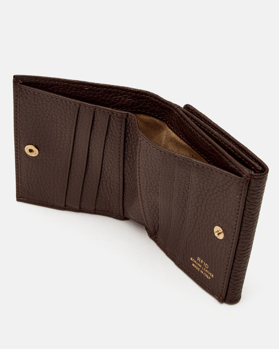 MINI CONTINENTAL WALLET Chocolate  - Women's Wallets - Women's Wallets - Wallets - Cuoieria Fiorentina