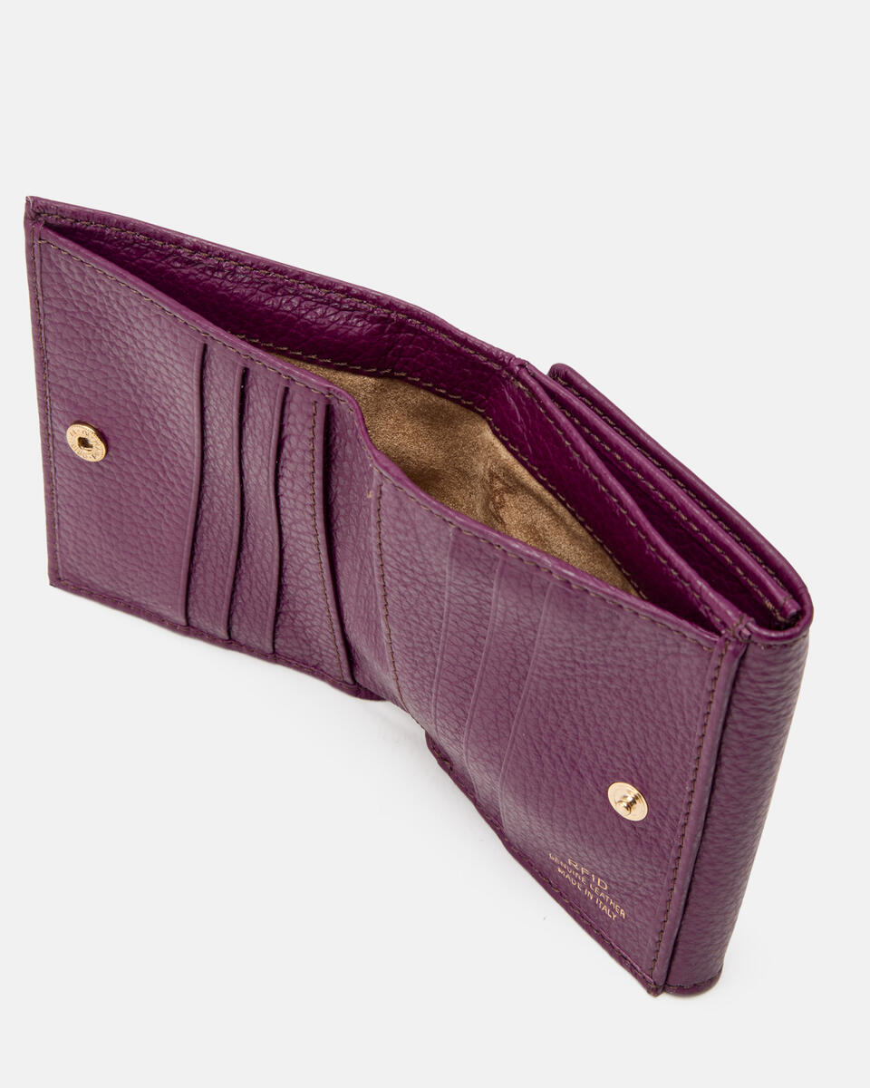 MINI CONTINENTAL WALLET Grape  - Women's Wallets - Women's Wallets - Wallets - Cuoieria Fiorentina