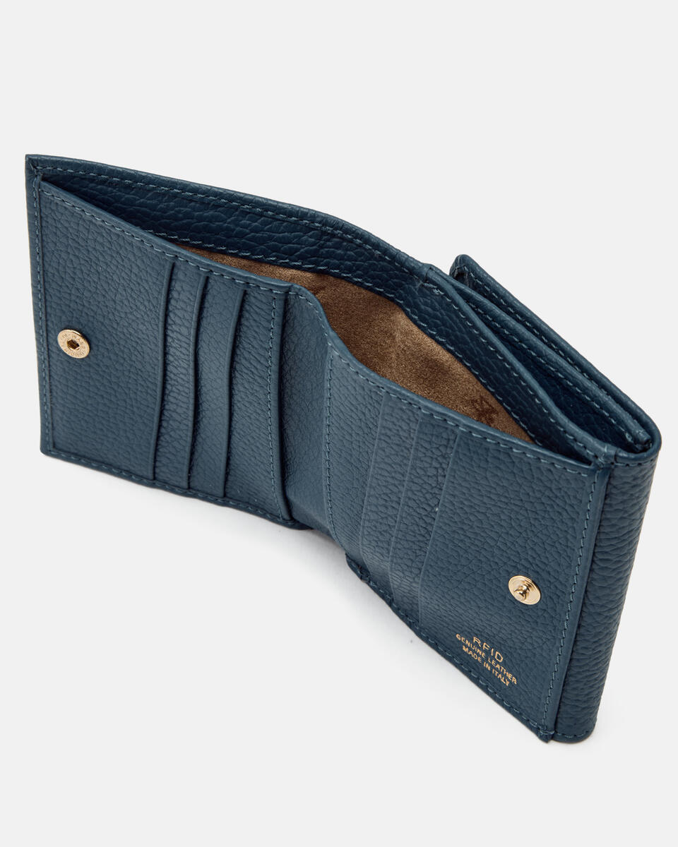 MINI CONTINENTAL WALLET Teal  - Women's Wallets - Women's Wallets - Wallets - Cuoieria Fiorentina